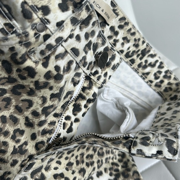 Rich & Skinny Leopard Animal Print Skinny Jeans Mid Rise Size 27 - Picture 10 of 16